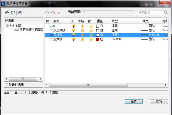 設(shè)置圖層顏色、線型與線寬